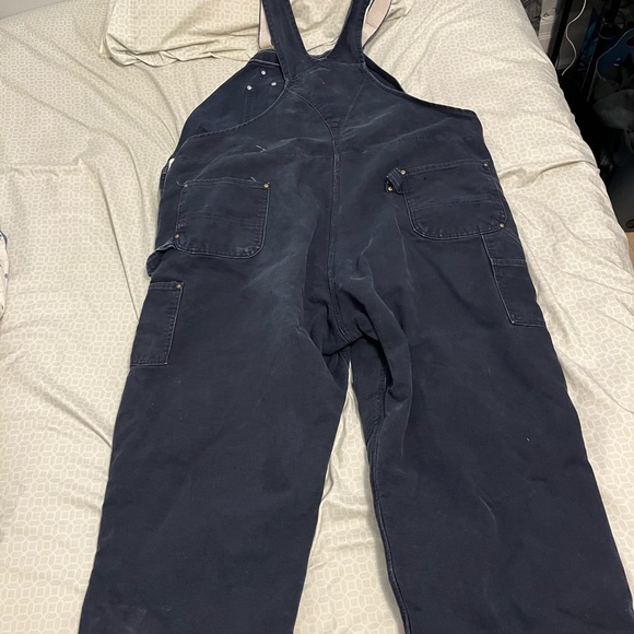 Dark navy blue carhartt overalls. 52x32 size. - Picture 8 of 8